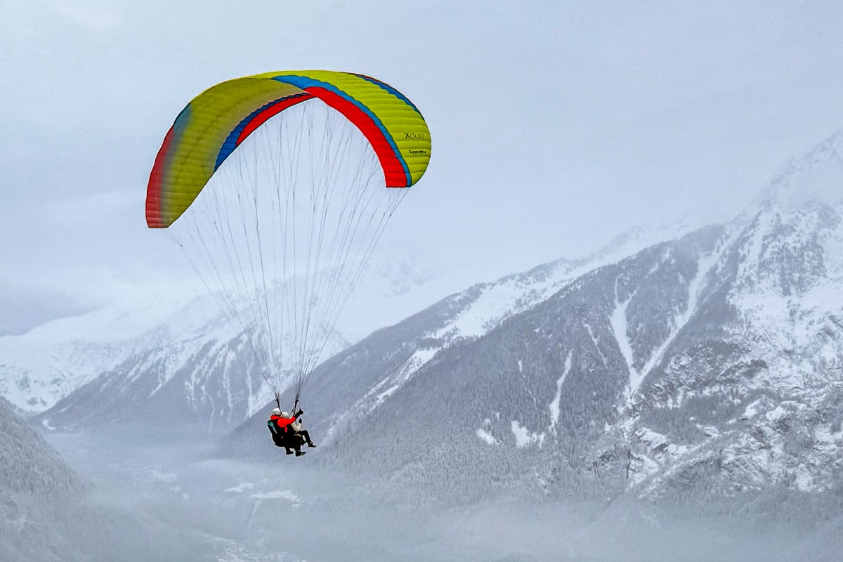 Paragliding flight in Chamonix