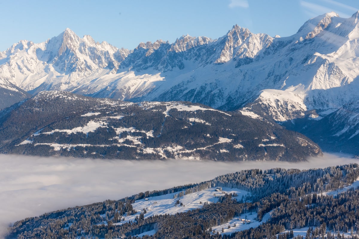 taking a helicopter tour in Megève