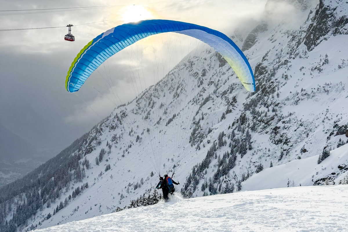 visiting Megève by paraglider